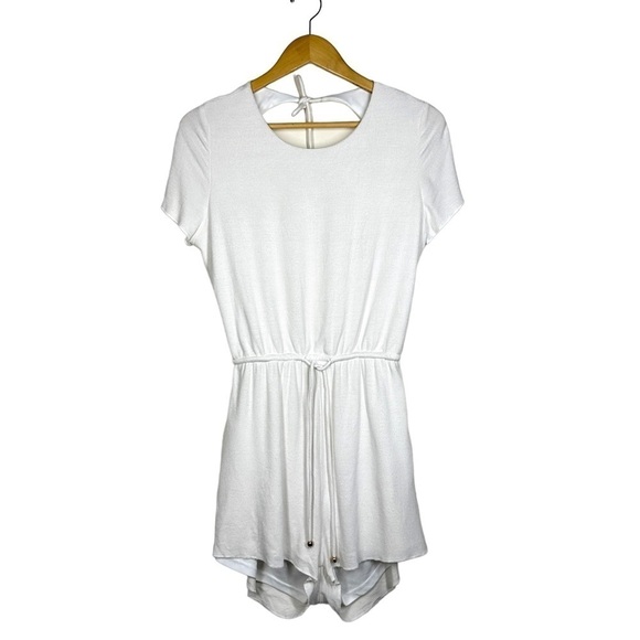 Superdown Laney Open Back Drawstring Romper in White L - Picture 2 of 7
